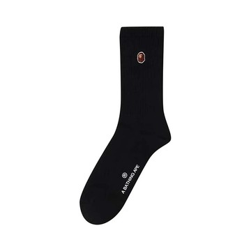 BAPE SOCKS 刺繡猿人 長襪 襪子 黑色 1L80184001-BK [台灣現貨]