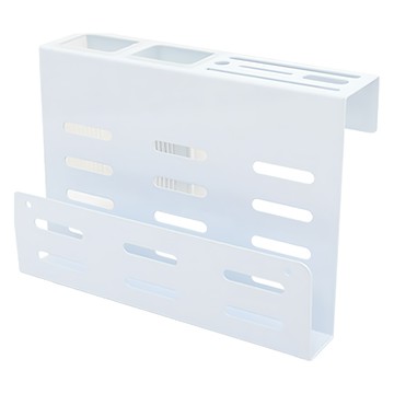 FAmILyLIFE 生活 免打孔不鏽鋼刀具砧板收納架 免釘膠款 A-267-W 27.6 x 10 x 20.3cm 1230g  簡約白  1個