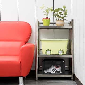 【誠宜居家】 升級款加粗加厚70x50x91公分三面圍欄不鏽鋼(三層置物架)- 廚房置物架 廚房架 不銹鋼 不銹鋼置物 收納架 廚房櫃