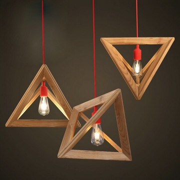 【威森家居】美式鄉村 實木立體三角吊燈 現貨原木工業風現代簡約復古吸頂燈吊燈壁燈大廳客廳臥室陽台燈具LED設計師 L160406