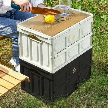 【AOTTO】定製提籃式露營折疊收納箱-白色(AL-2201W)