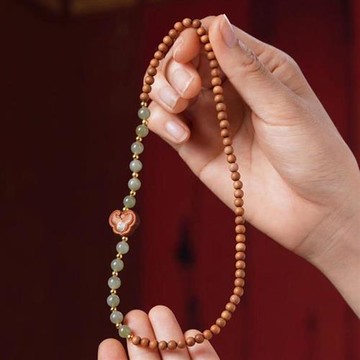 【巴黎精品】現貨+預購 天然檀木佛珠紫檀手珠手鍊沉香木手串雕刻手鐲轉運除穢淨化開運-福鎖男女飾品a1ki67