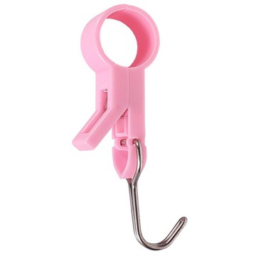 圓形鐵管掛勾4入 展示架掛勾 夾子 不鏽鋼掛勾 鋼管掛鉤 防風掛鉤【DL262】 123便利屋