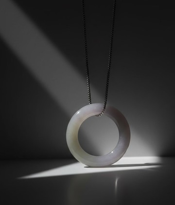 【願平安】冰種紫羅蘭翡翠平安環項鍊 | 天然緬甸玉翡翠A貨 |送禮