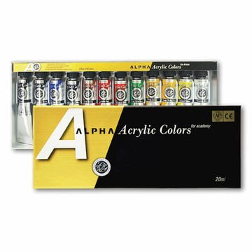 【ALPHA】金級 壓克力 顏料 20ml 12色 / 組 B0312-5