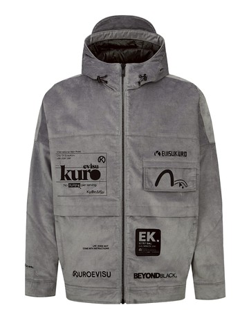 Kamon and Logo Patch Hooded Jacket