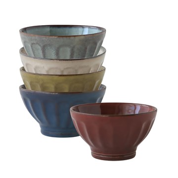 JUST HOME 御井澤5.3吋陶瓷飯碗 5入組 13.5x8cm  多色  飯碗  1組