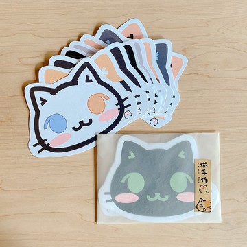 貓臉臉萬用卡8入組 | 貓手作 | 生日卡片、明信片
