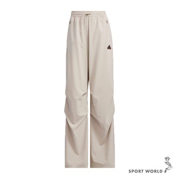 Adidas 長褲 女裝 排汗 寬褲 米【運動世界】JJ1100