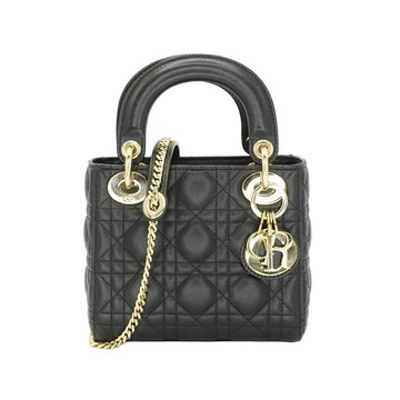 Dior Lady Dior 羊皮小號兩用包(黑)