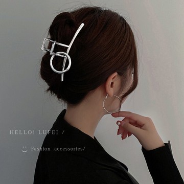 韓國金屬發夾抓夾大號鯊魚夾發飾盤頭發卡氣質后腦勺夾子頭飾女秋