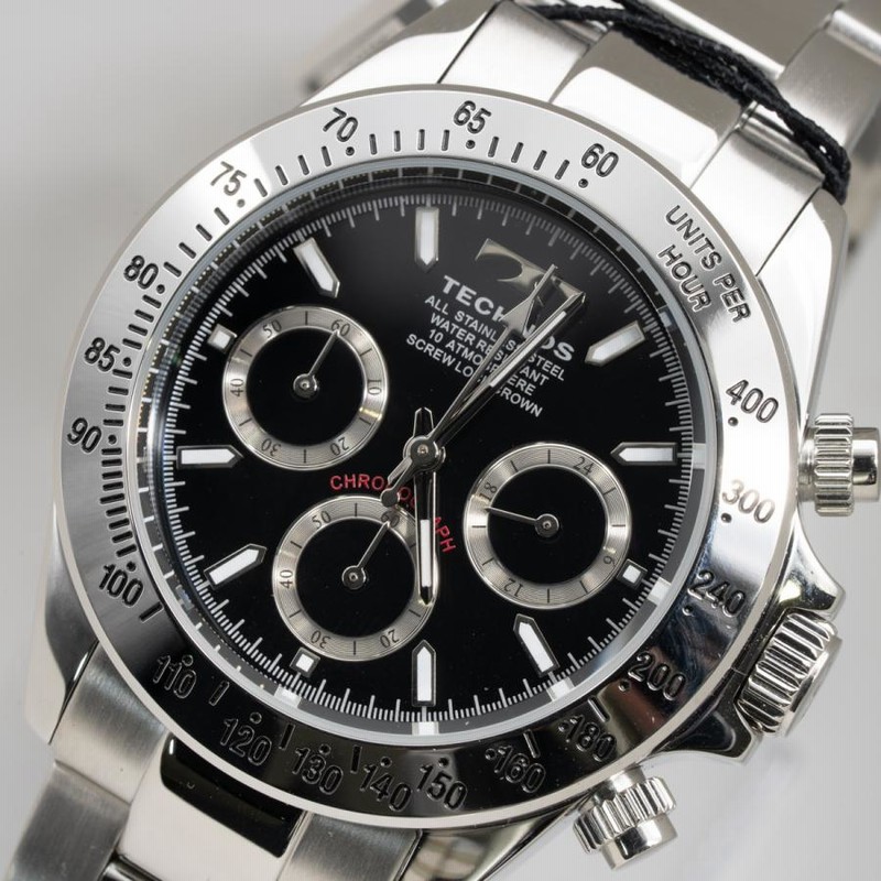 最高品質の 質イコー [テクノス] デイトナタイプ TSM401SB 腕時計 TECHNOS テクノス