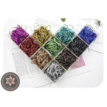 『布拉小鋪』【台灣現貨】優質金蔥拉菲草 彩色碎紙絲 包裝紙絲 裝飾紙 禮品盒填充物 新年 禮物 裝飾