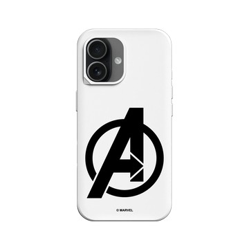 iPhone 17 SolidX 白 - 迪士尼-漫威 Marvel - 漫威Logo-復仇者聯盟 黑色標誌