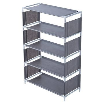 布藝鞋架 5層 銀灰色 簡易組裝  1個