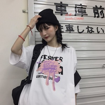 Tシャツ レディース メンズ カップル服 半袖 夏 ゆるい トップス 韓国ファッション 原宿系 ヒップホップ ダンス衣装 ストリート風 カジュアル 新作 通販 Lineポイント最大get Lineショッピング