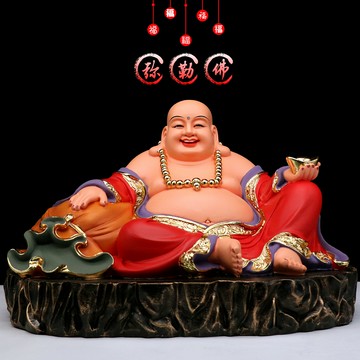包郵樹脂彌勒佛菩薩佛像寬體彌勒笑佛大肚彌勒佛像家用工藝品擺件
