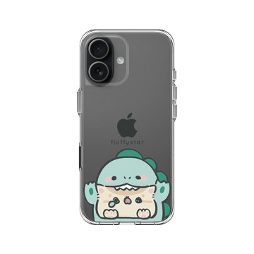 iPhone 17 Clear Case（相機按鈕） 透明 - fluffystar 毛絨絨星人 - 小恐龍Bobo