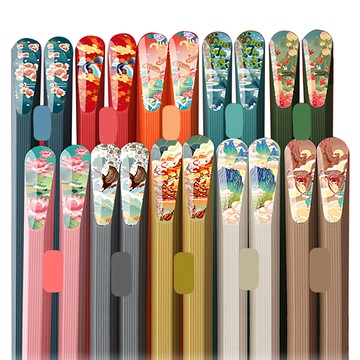 ANTIAN 國潮家用筷子 玻璃纖維耐熱防滑  10雙  單件  家庭裝國風 多色