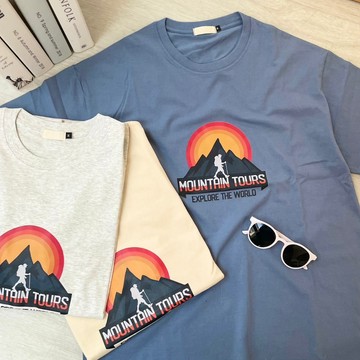 【KT USA】 Mountain Tours 短T 印花Tee 寬鬆落肩 素T Oversize 短袖 爬山 情侶T