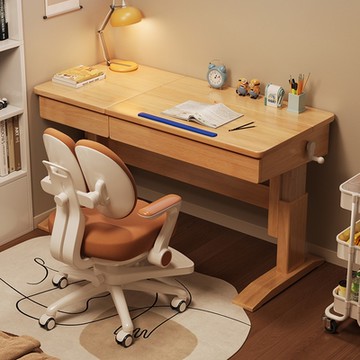 HappyLife 實木手搖升降桌 桌面可調角度 120公分 Y11867