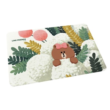台灣製造 正版授權 LINE 插畫系列 珪藻土吸水地墊-網美熊美60*40*0.9cm_廠商直送