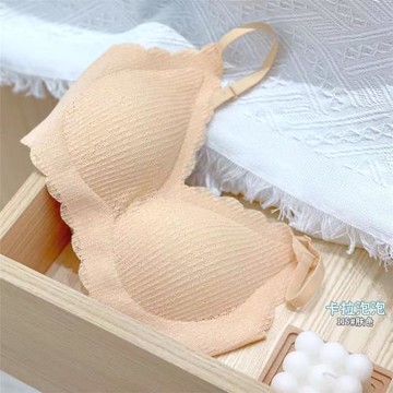 性感泡泡蕾絲美背乳膠內衣女無鋼圈胸罩小胸聚攏品牌店養護文胸夏