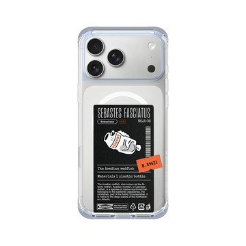 iPhone 17 Pro Max ClearX (MagSafe 兼容) 冰透藍 - Marine Debris - 塑膠瓶條紋平鮋