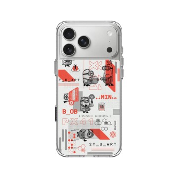 iPhone 17 Pro Max Clear Case（相機按鈕） 透明 - Minions - 小小兵 - 紅色科學