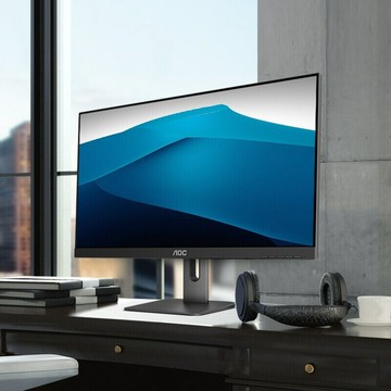 適用AOC電腦顯示器 24英寸全高清IPS屏 旋轉升降窄邊框 DP接口 家【宜家良品百貨】