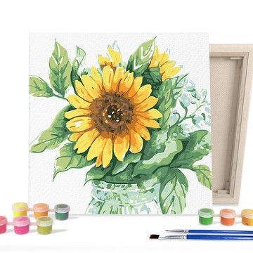 I LOVE PAINTING DIY 熱門繪畫組 水彩藝術 向日葵玻璃杯(2525) 1入  1組  水藝向日葵玻璃杯