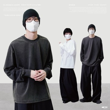 「開久Casual」開久製造 Archive 002 重磅水洗 Boxy 長袖 寬短 打底 薄長袖 長踢 棉t 素t