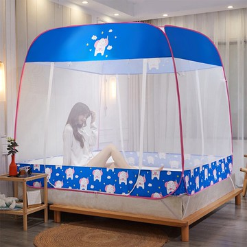 免安裝蚊帳家用1.5m1.8米雙人可折疊蒙古包兒童防摔1.2m無需支架