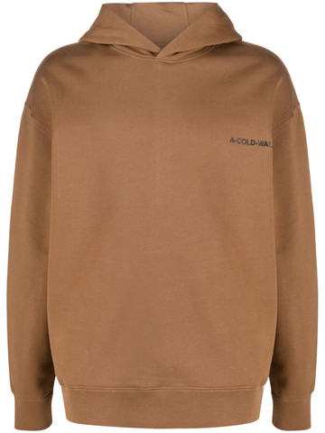A-COLD-WALL* - Essentials logo-print cotton hoodie - men - Cotton - M - Brown