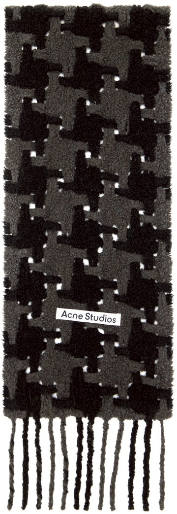 Acne Studios 黑色 & 灰色千鸟格围巾