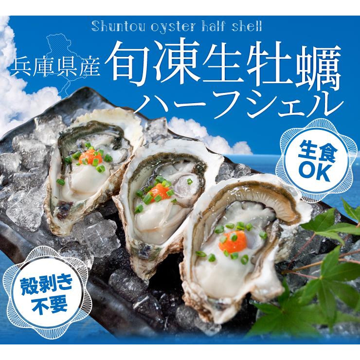 牡蠣 旬凍 生牡蠣 ハーフシェル １０個 生食可 送料無料 殻剥き不要 海鮮 バーベキュー 牡蛎