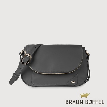 【BRAUN BUFFEL 德國小金牛】台灣總代理 瑪普爾 斜背包-黑色/BF837-13-BK