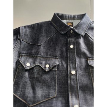 追逐靈魂Vintage復古DOUBLE系列美式合身原漿DENIM牛仔襯衫12.5盎