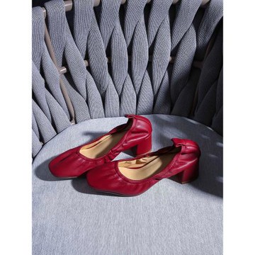 Dream Princess 小眾褶皺 法式復古淺口單鞋女設計方頭軟底奶奶鞋