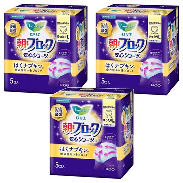 Laurier 蕾妮亞 夜間睡眠安心衛生棉褲  L  5片  3包