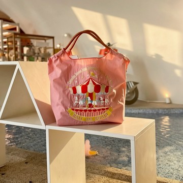 【 Ball&Chain】刺繡環保購物袋 M號 - 粉紅 (30101809) ｜送禮推薦