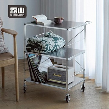 日本霜山 多功能不鏽鋼三層置物推車(經典款)-DIY