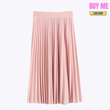 【高腰顯瘦】雪紡半身裙 百褶裙 中長裙 半身裙 長裙 春夏新款 鬆緊腰設計 垂感飄逸 歐洲站 通勤度假穿搭