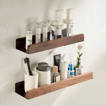 【好物良品】20x11.5cm_原木鋁合金多功能置物層架(毛巾掛架 浴室掛桿 支架 置物架 浴室掛架 層架)20x11.5cm_白色+淺櫸木