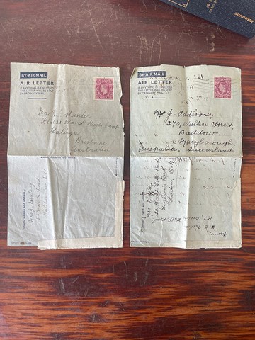 AA古董1947年澳洲購入信件2份 W567