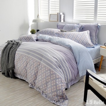 【Great Living格蕾寢飾】義大利La Belle 莎姆雷特 特大四件式立體雪雕絨防蹣抗菌吸濕排汗被套床包組
