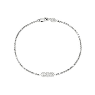 9k Round Trio 3mm Diamond Dew Chain Bracelet