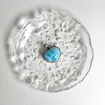 海紋石心型。s925銀鑲嵌