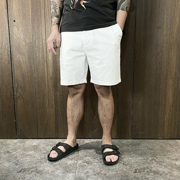 美國百分百【全新真品】Tommy Hilfiger 短褲 棉質 彈性腰帶 男款 TH 休閒褲 logo 素面 白色 DE35