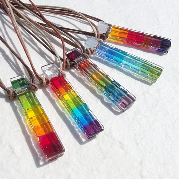 [彩虹] [選擇類型] 彩虹色玻璃項鍊 [定做]